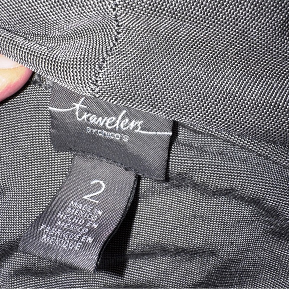 Chico's Travelers Steel Cross Dye Double Lapel Jacket Gray- Sz 2 L/12 Cardigan - Picture 8 of 8